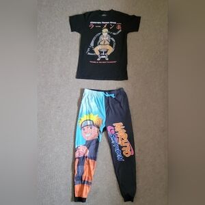 Bundle Mens Size Small Naruto Shippuden Jogger Lounge Pants & T-shirtIncludes:
